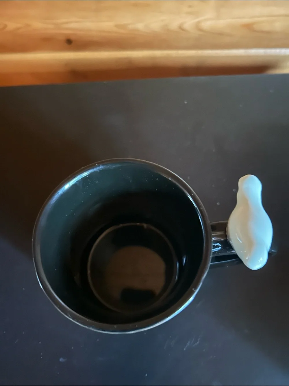 TAG Ceramic Black Coffee Mug with Bird Accent